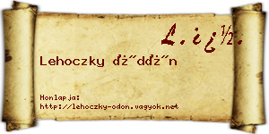 Lehoczky Ödön névjegykártya