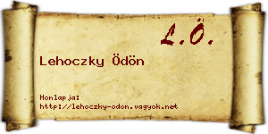 Lehoczky Ödön névjegykártya
