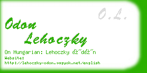 odon lehoczky business card
